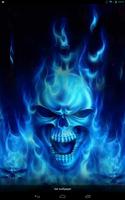 پوستر Skulls in a blue flame live wp