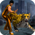 Jurassic leopard: Bruce lee robot fighter