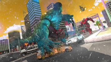 Monster super hero superhero city robots battle 3d Affiche