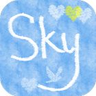 Draw with clouds on the sky icon