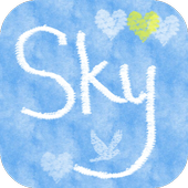 Draw with clouds on the sky icon