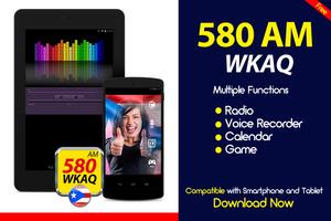 WKAQ 580 am puerto rico radio station online radio Affiche