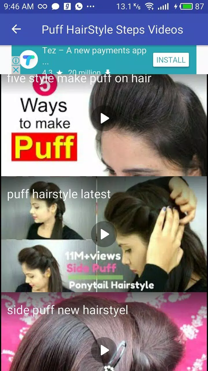 Puff HairStyle Step By Step Video APK pour Android Télécharger Puff HairStyle Step By Step Video APK pour Android Télécharger