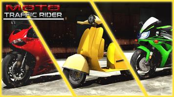 MOTORCYCLE MOTO RIDER -TRAFFIC Plakat