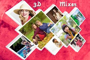 3D Mixer Photo Collage Affiche