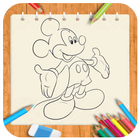 Draw cartoon MickeyMouse icon