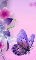 purple butterflies wallpaper โปสเตอร์