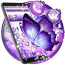 Purple Flower Butterfly Theme APK