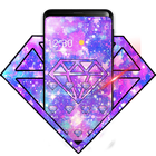 Purple Glitter Diamond Theme आइकन