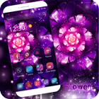 Purple Gorgeous Flowers Neon Theme icône