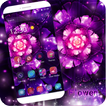 Purple Gorgeous Flowers Neon Theme