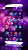 Purple Gorgeous Flowers Neon Theme syot layar 1