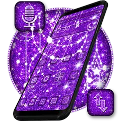 Purple Glitter Moon Theme APK download