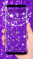 Purple Glitter Moon Theme پوسٹر