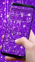 Purple Glitter Moon Theme اسکرین شاٹ 2