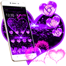Glitter Purple Heart Theme aplikacja