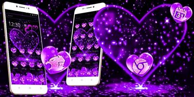 Glitter Purple Heart Theme ảnh chụp màn hình 3