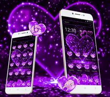 Glitter Purple Heart Theme ảnh chụp màn hình 1