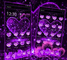 Glitter Purple Heart Theme syot layar 2