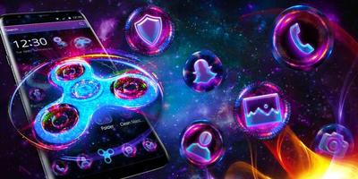 Purple Neon Fidget Spinner Theme captura de pantalla 3