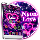 Purple Neon Love Theme icône