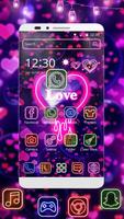 Purple Neon Love Theme plakat