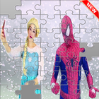 Puzzle super-heroes and princesse icono