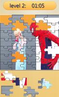 Puzzle super-heroes and princesse poster