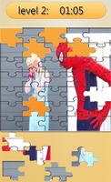 Puzzle super-heroes and princesse Poster