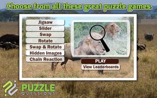 Free Africa Animal Puzzle Game Affiche