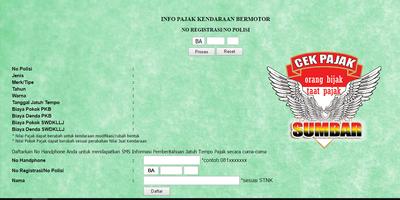 Cek Info Pajak Sumatra Barat اسکرین شاٹ 1