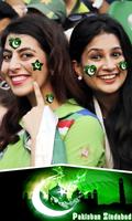 Pak Flag Sticker on Face 14 august stickers постер