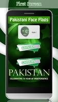 Pakistan Flag Face Profile Decorated Affiche
