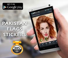 Poster Pakistan flag 14 August Stick