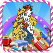 Painting Rapunzel; Coloring Book Game icon