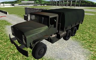 Green Military Convoy Truck Affiche