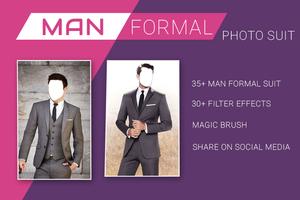 Man Formal Photo Suit Montage Affiche