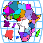 Afrique, carte, Puzzle icône