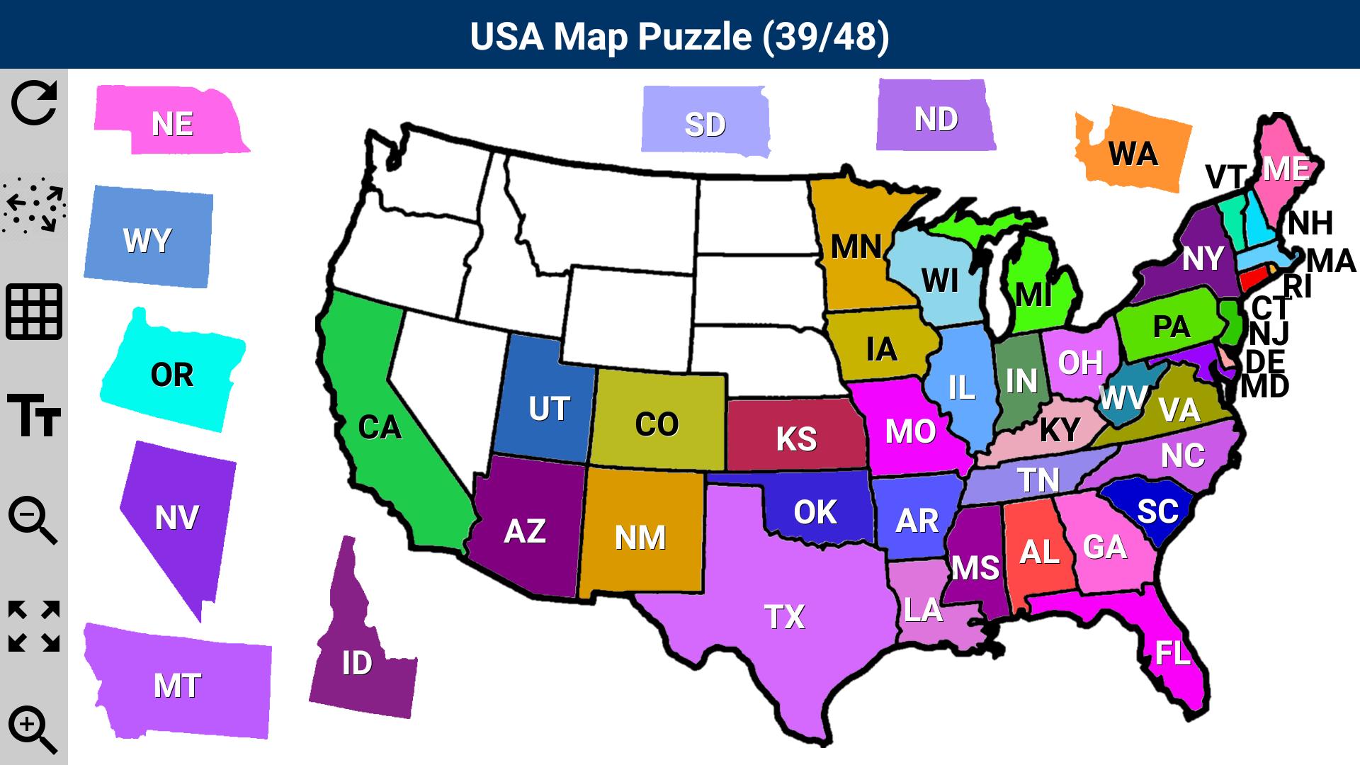 Geography United States Map Quiz App 