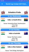 World Cup Cricket 2019 Schedule and Live Score स्क्रीनशॉट 3