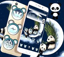 Panda Moon Night Theme Affiche