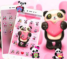 2 Schermata Pink Lovely Panda Love Theme