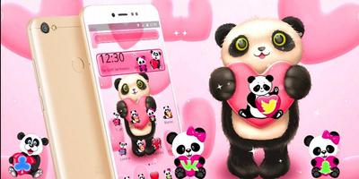 Pink Lovely Panda Love Theme capture d'écran 3