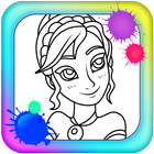 Coloring Princess Elsa For Kids icône