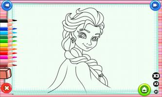 Coloring Princess Elsa For Kids capture d'écran 1