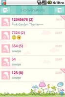 Easy SMS Pink Garden Theme imagem de tela 1