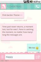 Easy SMS Pink Garden Theme تصوير الشاشة 2