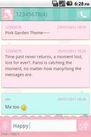 Easy SMS Pink Garden Theme تصوير الشاشة 3