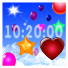 Balloons around clock icon