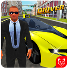 Conductor de taxi loco 3d icono